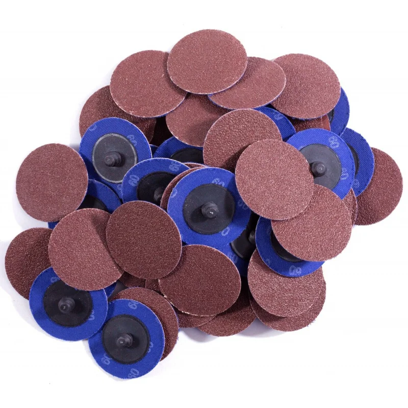 50pcs-set 40sets-ctn 2In 60 Grit Roll Lock AO The Grinder Drill Abrasive Tool Disk Plastic Grinding Sanding