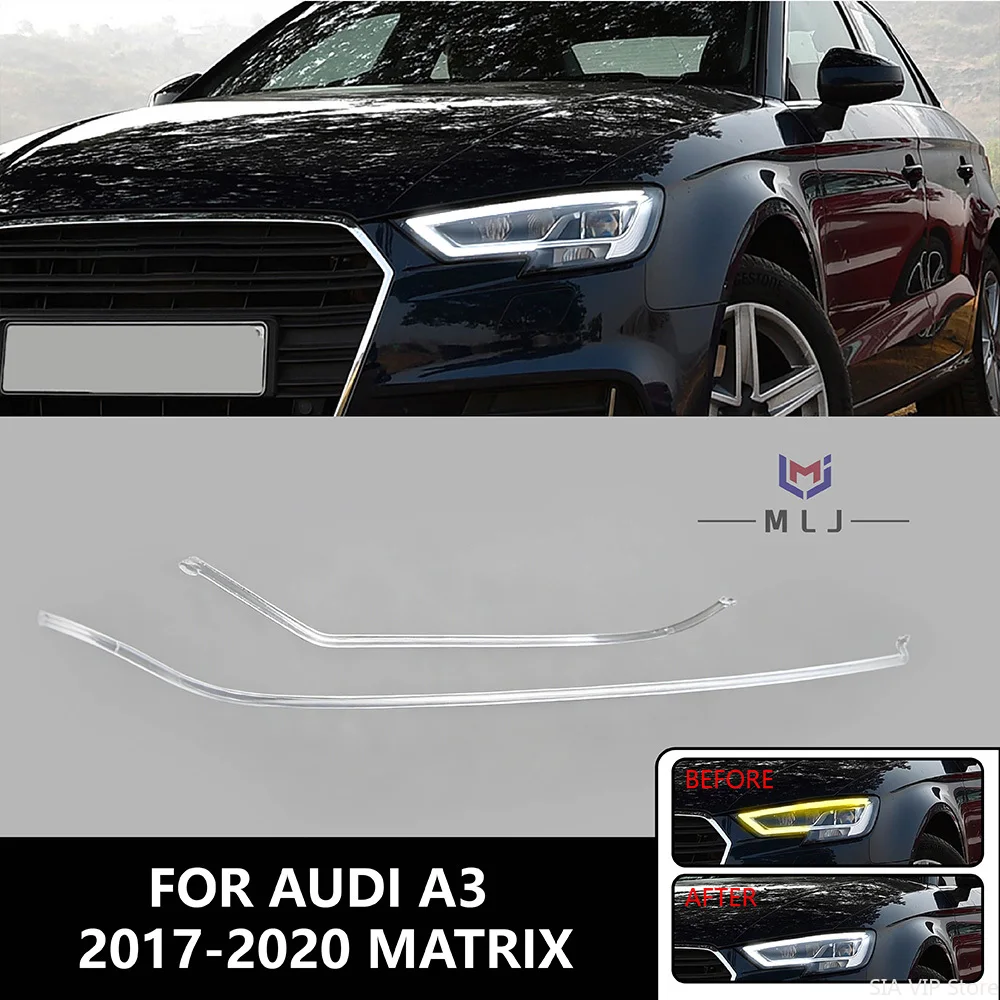 

Для Audi A3 2017-2019: Матричные фары, светодиодные ленты ДХО, ангельские глазки, белый свет, дневные ходовые огни, балласт