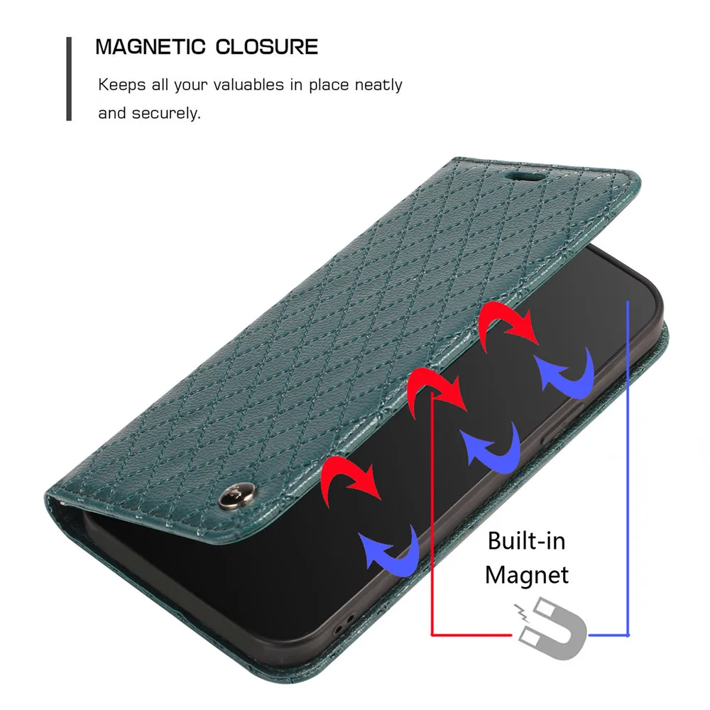 Etui typu flip do Honor 600 400 200 Pro 5G, skórzane etui z magnetycznym zamknięciem, portfel, obudowa do Huawei Honor 600 Lite, Honor 200 400 Smart 600E. — zdjęcie produktu 3