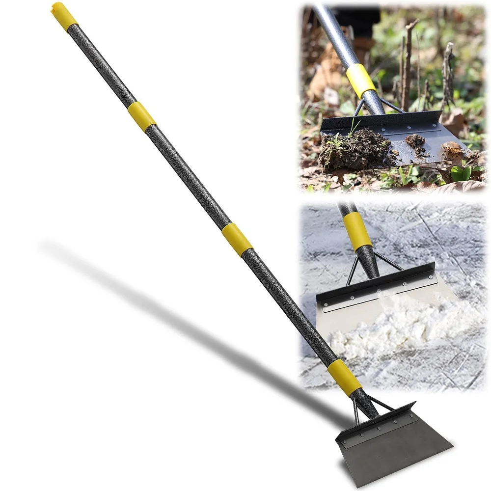 Heavy Duty Steel Spade Scraper Multifunctional Ice Flat Shovel Garden Outdoor Farm Weeding Planting Cleaning Shovel