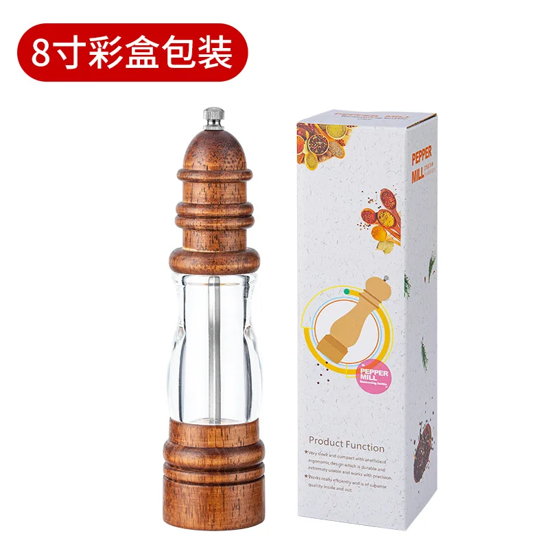 

Freshly ground pepper grinder household manual crushed sea salt pepper pepper grinder solid wood lighthouse pepper mill