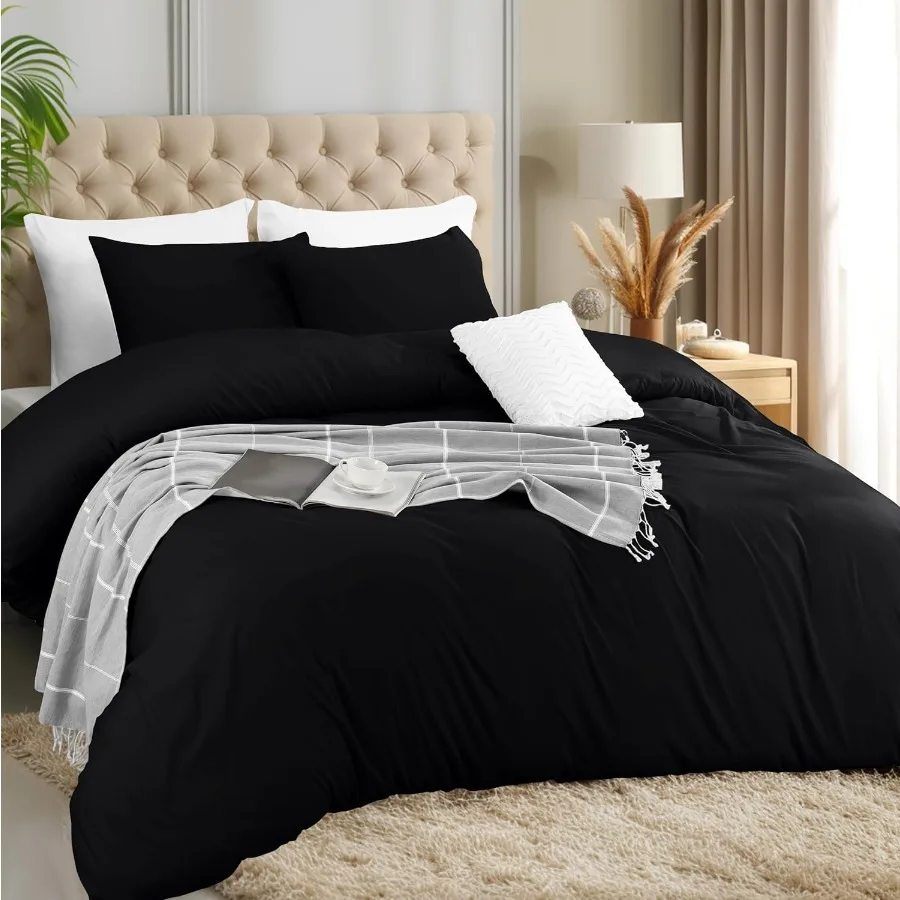 

Queen Size Duvet Cover Set with 2 Pillowcases featuring Zipper Closure for Easy Maintenance and Comfortable Sleep Soft Brushed