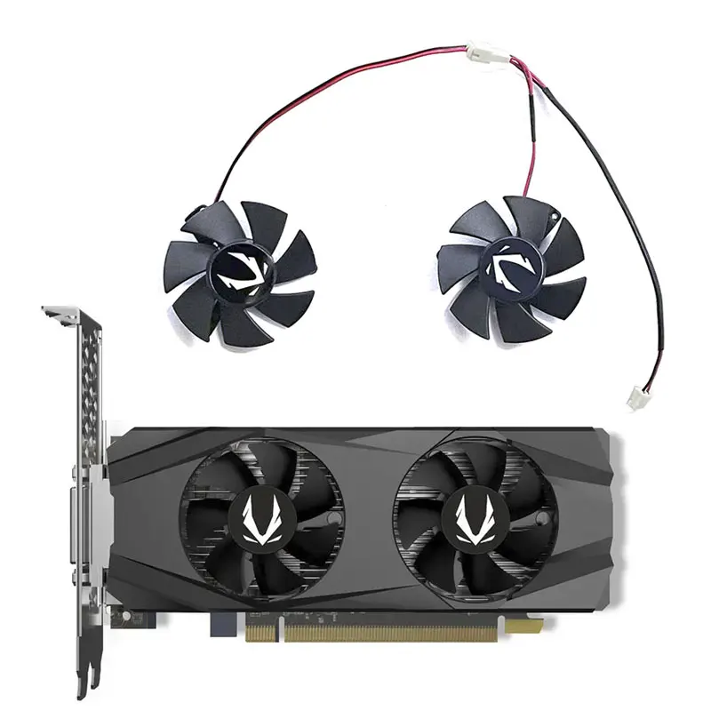 Nowy wentylator 45MM GTX1650 GPU T125010SU(B) DC 12V 0.32A 2PIN do GeForce GTX ZOTAC 1650 wąski wentylator karty graficznej