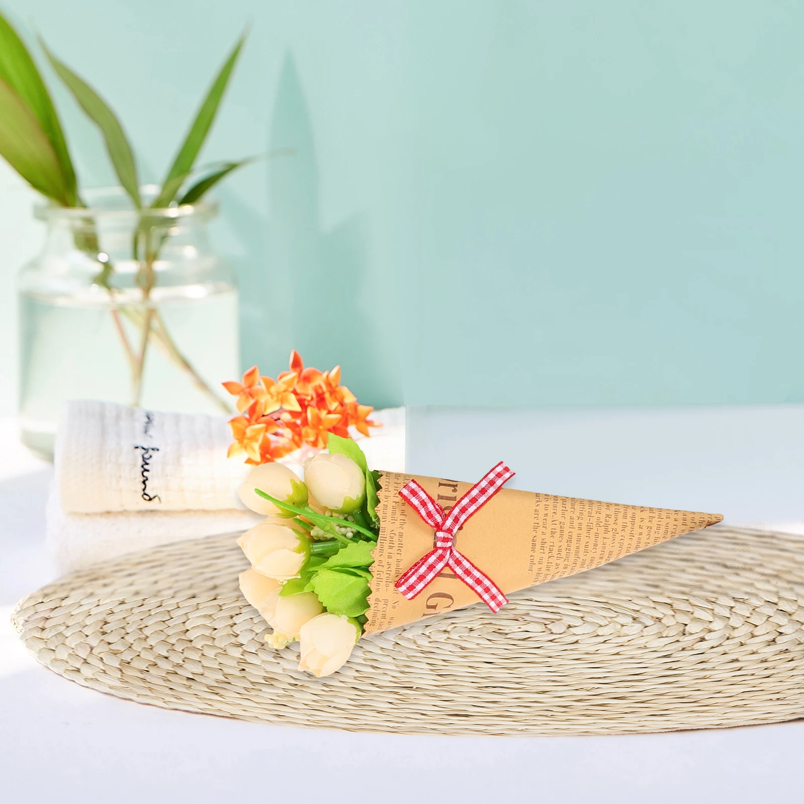 

Lifelike Artificial Flower Bouquets DecorFlowers Realistic Leaf Texture Home Office Party Photo Props Durability