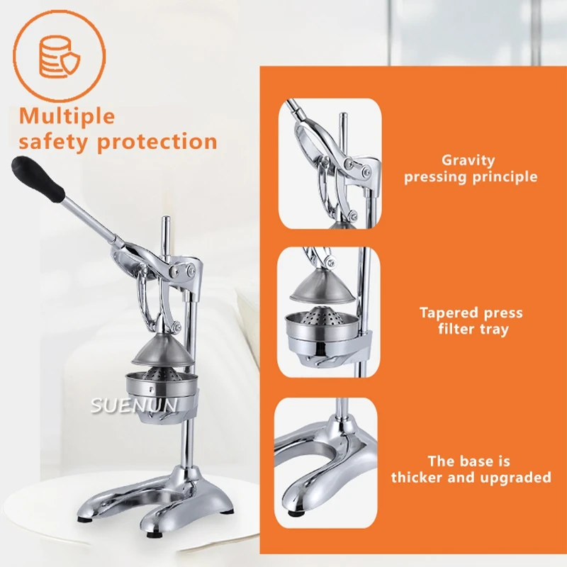스테인레스 스틸 수동 오렌지 레몬 과즙 짜기, 과일 짜기, 석류 주스 추출기, 레몬 짜는 인공물