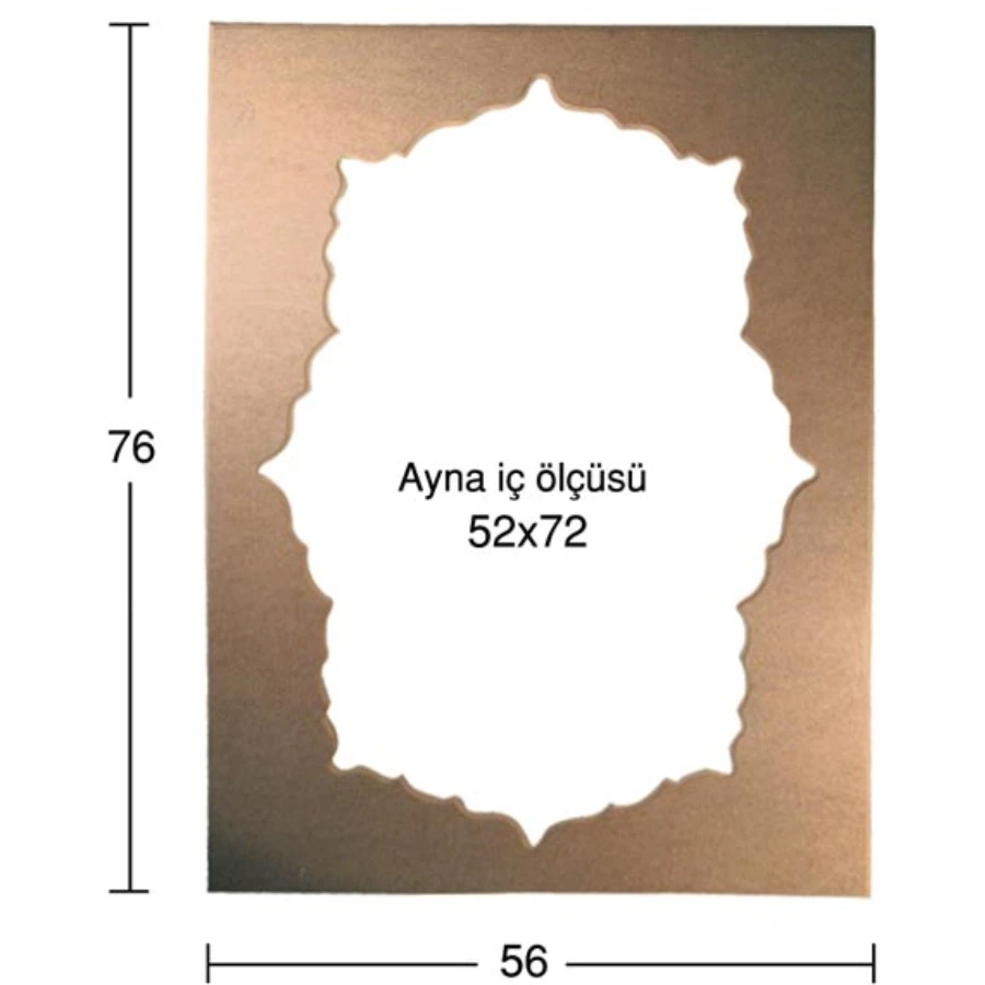 AY137 Edirne Kari Mirror Frame, Unpainted Raw Wood Frame