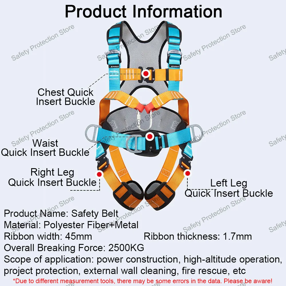 

Ремни безопасности для всего тела, пятиточечный рабочий ремень безопасности на большой высоте, защита от падения, скалолазание, строительное оборудование для защиты тела