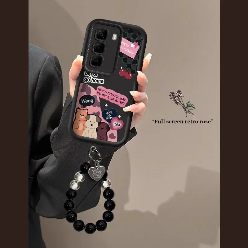 

Hot 50 Happy animals Sky Eye Bracelet Phone Case For Infinix Hot 50 30 40Pro 20S 20 12i 30i 40 30Play ITEL S23 A70 A18S Cover