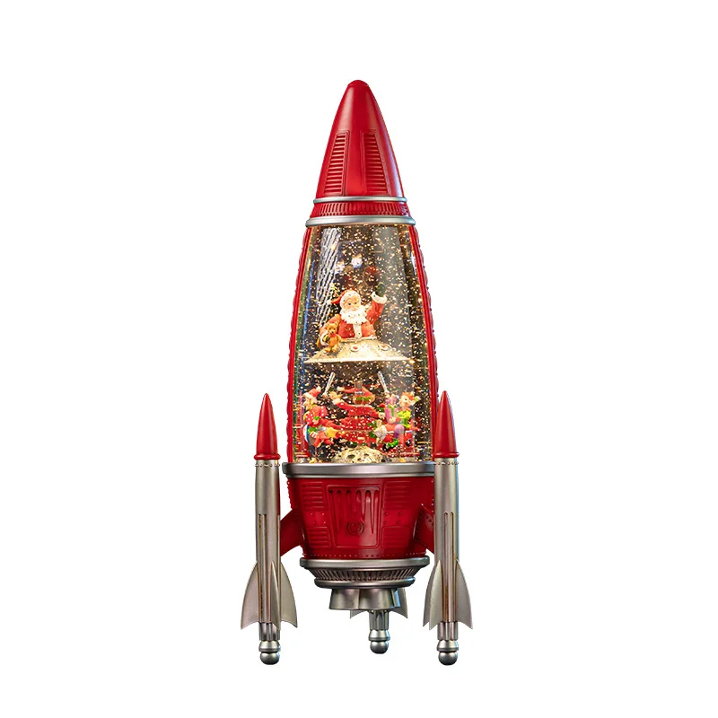 2026 New Hot Sale Creative Santa Rocket Spaceship Ornaments Festive Atmosphere Christmas Ornaments Gifts