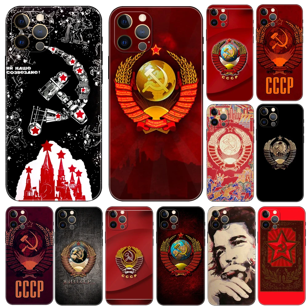 Soviet Union USSR Grunge Flag ，phone case for iphone，14 se 6 6s 7 8 plus x 10 XR XS 11 12 13 mini pro MAX black tpu back cover