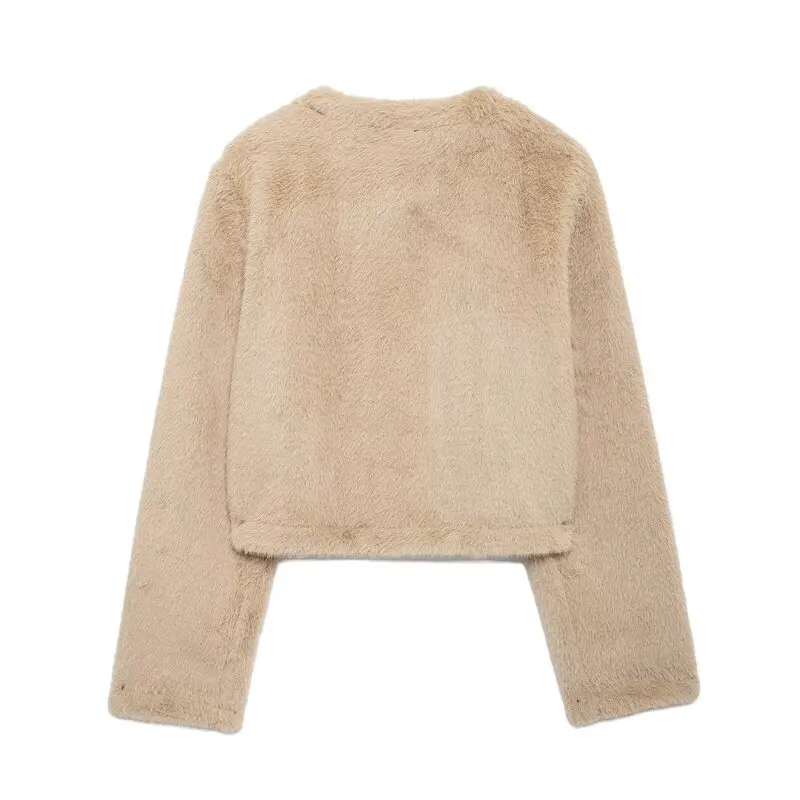 Nowa damska kurtka ort Jaet na jesień 2024, uniwersalna kamizelka z imitacji futra, luźny krój, uniwersalna odzież wierzchnia.