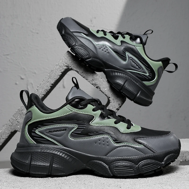 

Men's outdoor sneakers casual four season soft sole non slip comfort running shoes thick sole breathable light sports tide shoes