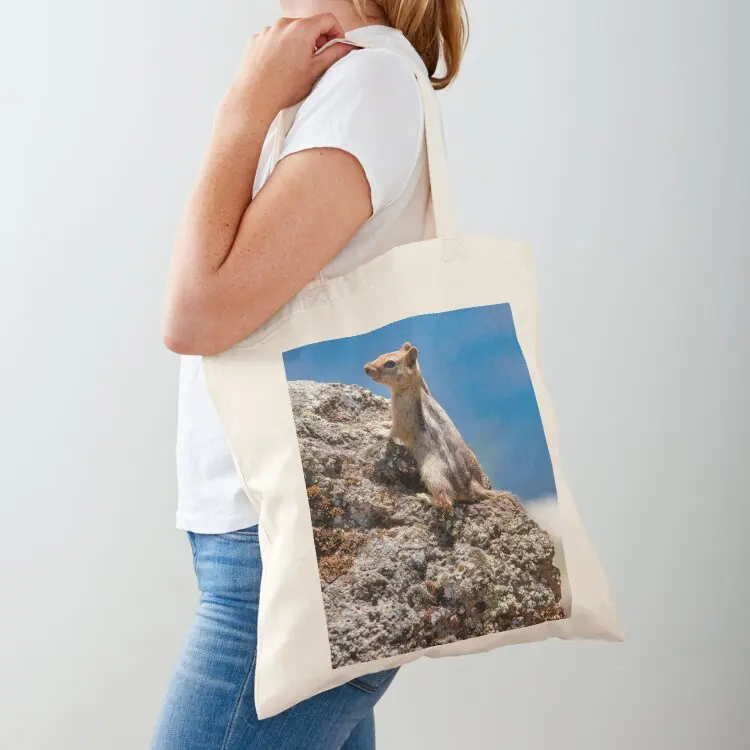 

Chipmunk, Sassy Chipmunk, Lava Rock, Blue Sky, by DAM Creative, Tote Bag foldable reusable bag cloth bag woman Custom