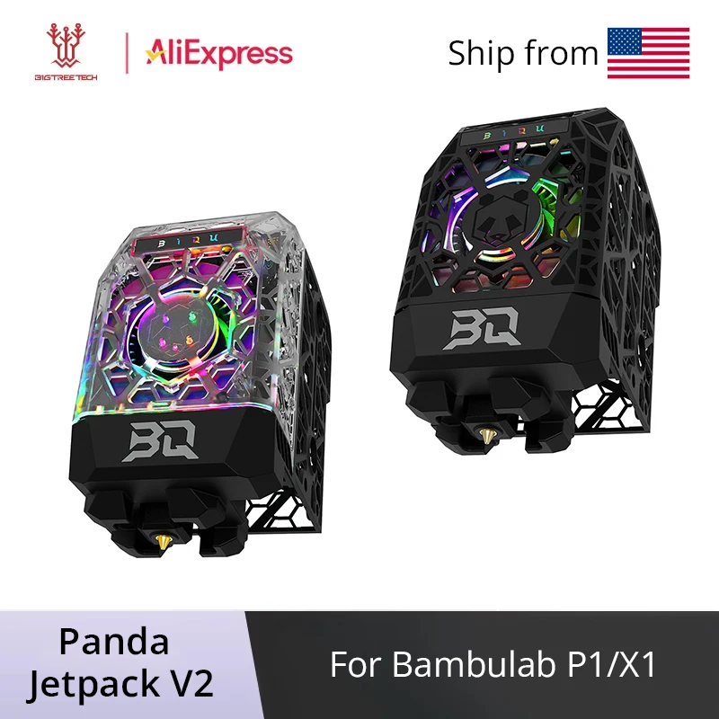 

BIGTREETECH Panda Jetpack V2.0 Крышка печатающей головки MJF Нейлон Легкий охлаждающий вентилятор Канал Беспроводное управление для Bambu Lab X1 P1