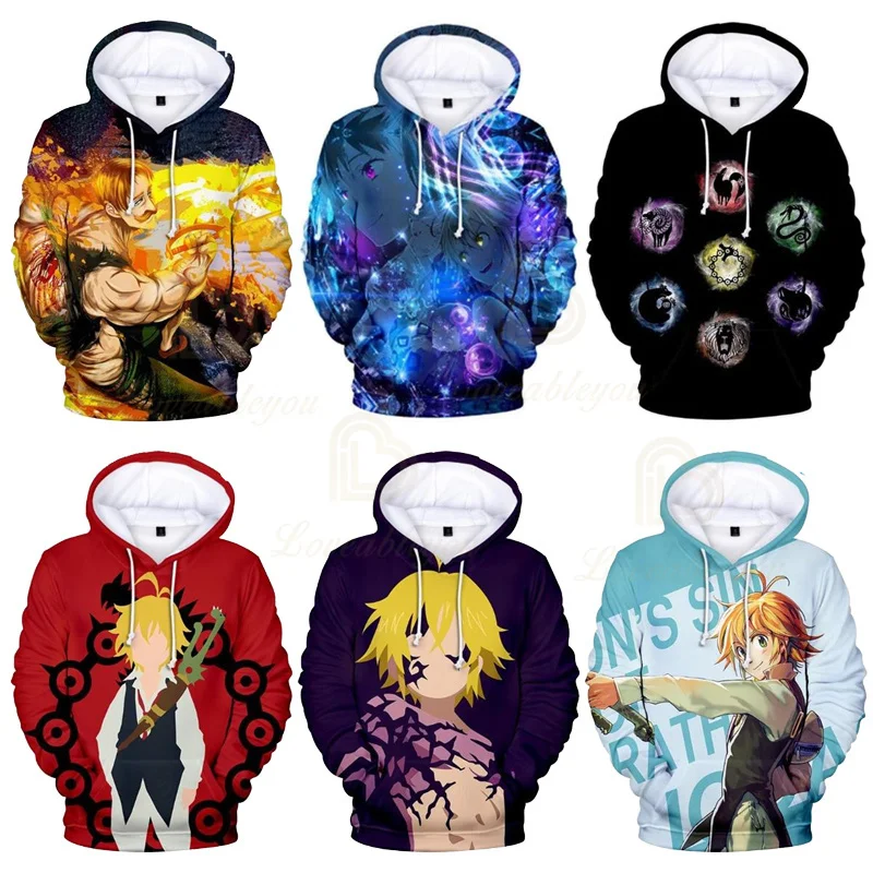 Sweats à capuche College 3D pour hommes et femmes, sweat-shirt à manches longues, pull pour enfant, The Seven Deadly Sins, Hawk Cosplay