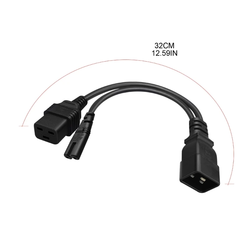 3-pin IEC320-C20 Stekker naar IEC320-C7 + C19 Vrouwelijke Adapter Cord Y-splitter Voeding Converter Kabel lijn Dropshipping