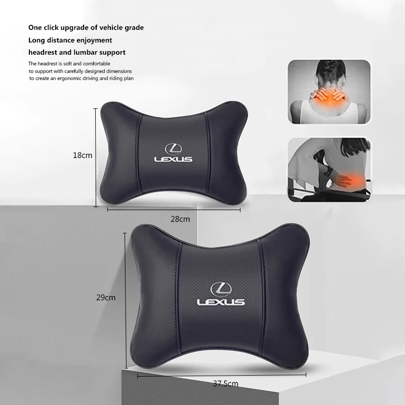 سيارة مسند الرأس بالمقعد وسادة الرقبة كرسي داعم للفقرات القطنية السيارات الداخلية لكزس LS LC RZ IS350 ES300 GS350 CT200h GX460 LX570 RX500h NX300 #5