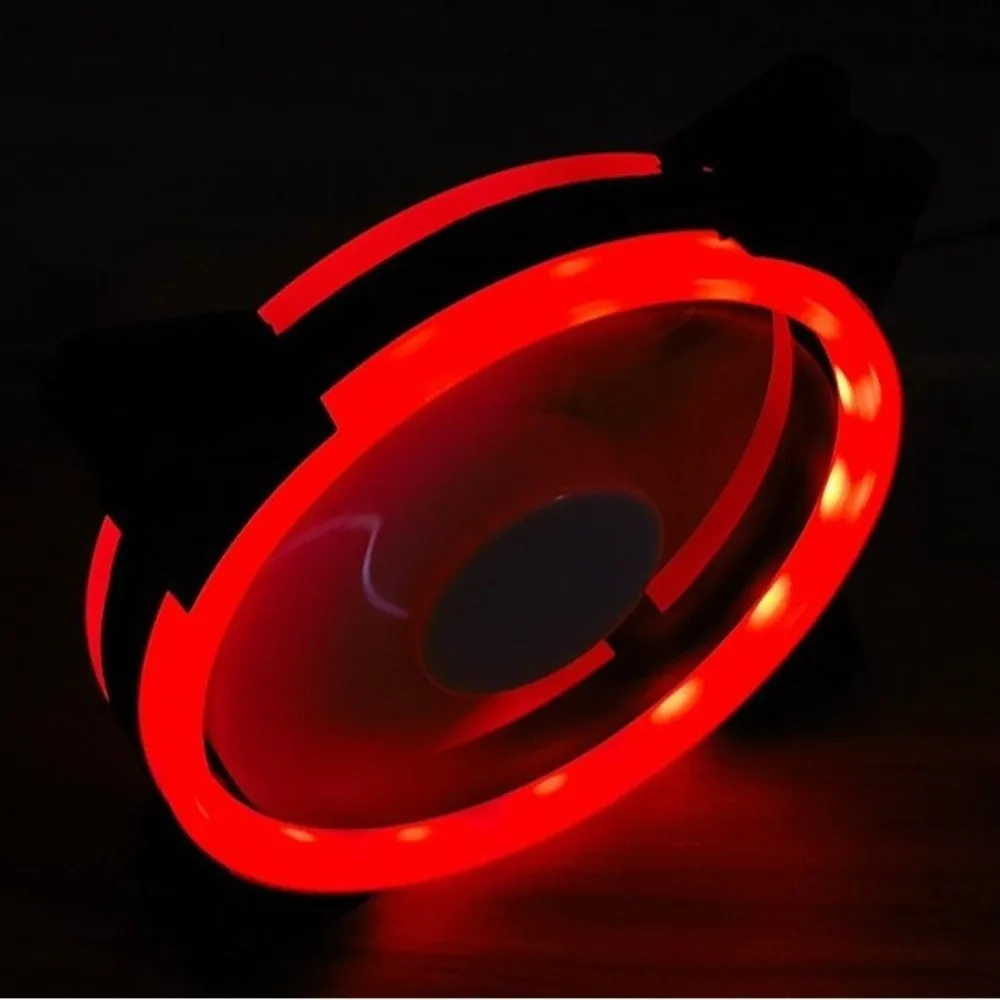 RGB Fan 12cm Case Fan 120mm Dual Aperture Computer Fan LED High Airflow PC Silent Fan Desktop PC