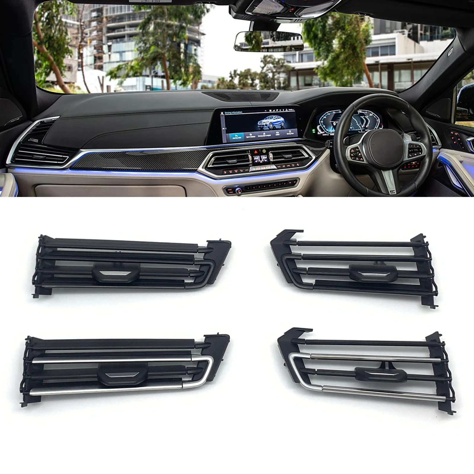 

1 шт. RHD автомобильная внутренняя вентиляционная решетка кондиционера, слайдер, зажим для ремонта для BMW X5 G05 X6 G06 X7 G07