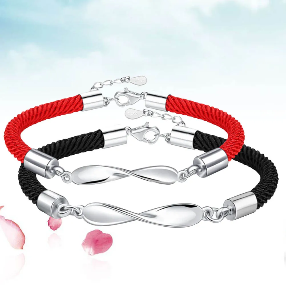 

2pcs Couple Bracelets Lovers Gifts Valentine Day Jewelry Fine Metal Perfect Gift For Love Ones Sweet Present Bracelet