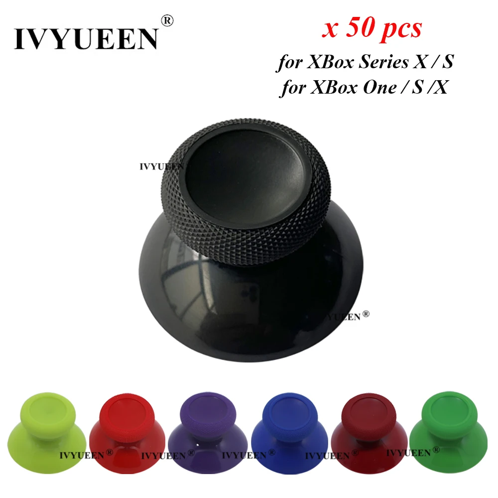 IVYUEEN 50 Pcs เปลี่ยนจอยสติ๊ก Thumbstick แบบอะนาล็อก Sticks สำหรับ Xbox One X S ไร้สาย/แบบมีสาย Controller Thumb Grips