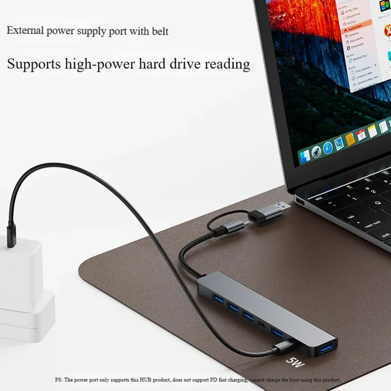 4Port USB 3.0 Hub Versatile Splitter for Computers And TVs High-Speed USB Hub for Office Study Entertainment