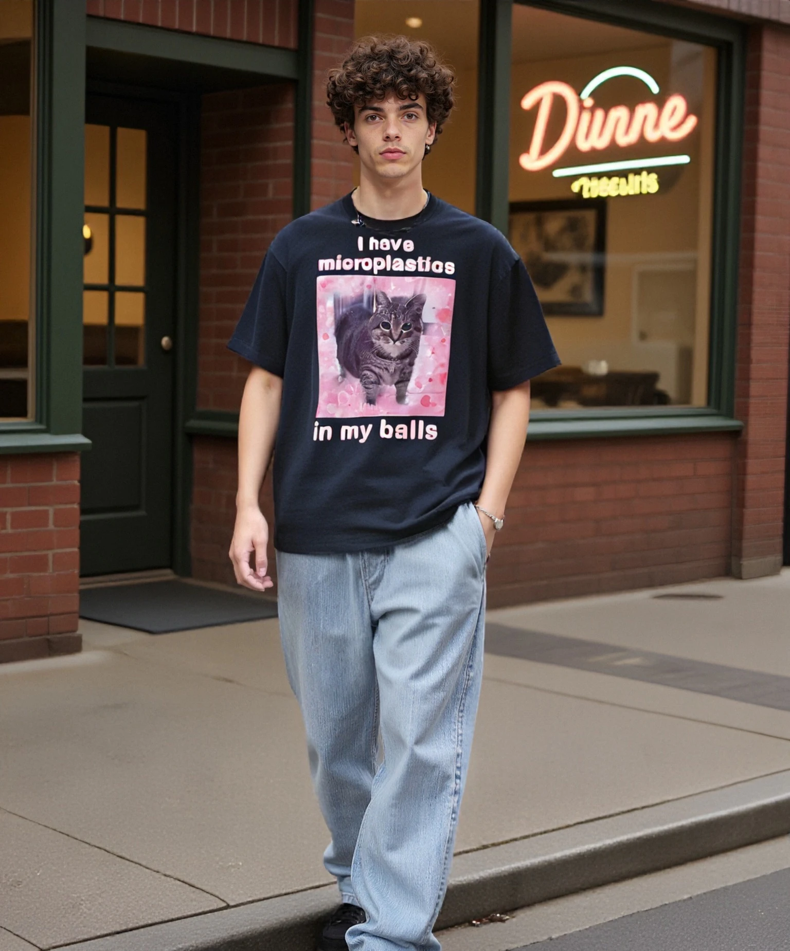 

I Have Microplastics in my Balls Funny Cat Meme T-shirt, Gift for Woman, Ironic Cats Shirt, Stupid Silly Gifts