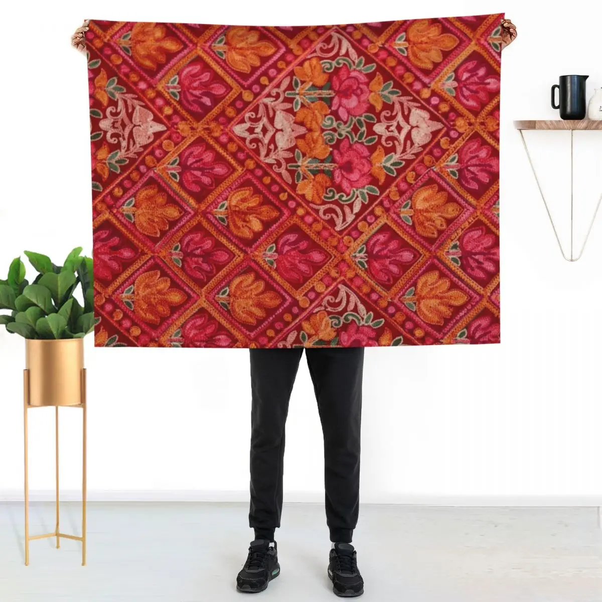 Gypsy Boho Kashmir Embroidery Throw Blanket Blankets For Bed Stuffeds heavy to sleep Custom Soft Blankets