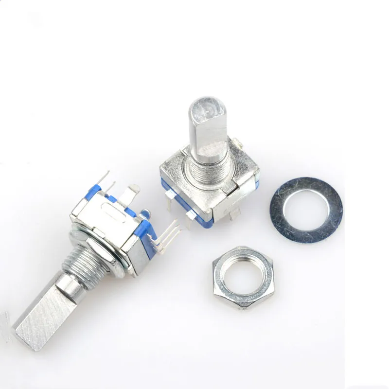 5PCS/Lot Ec11 Rotary Encoder Switch 15/20mm Plum Blossom Handle Half Shaft 20 Bit Pulse Digital Signal Potentiometer