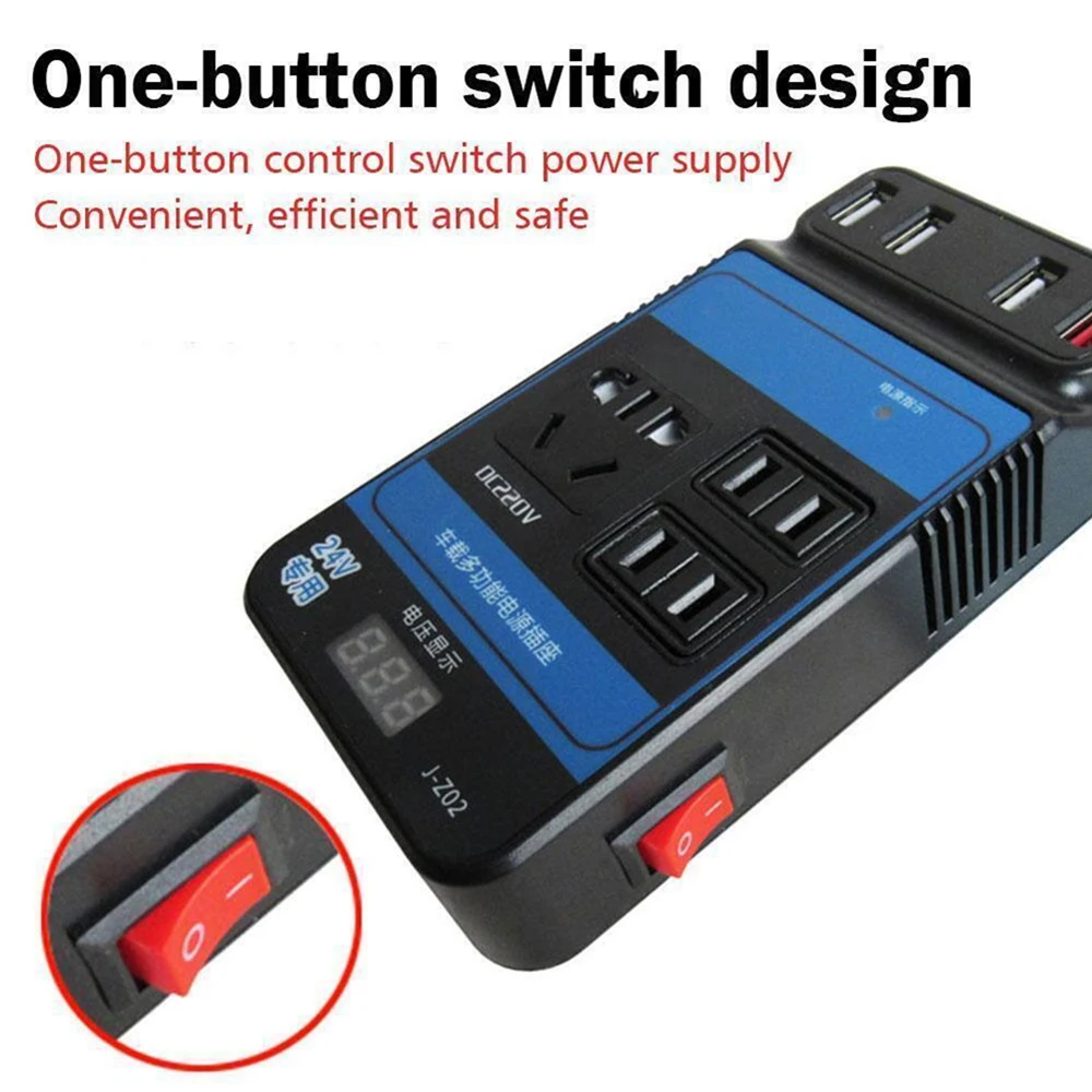 Car Power Inverter Converter Trip 4 USB DC AC Voltage Modified Convert Adapter Car Accessories DC 12V 24V To DC110V 220V 150W