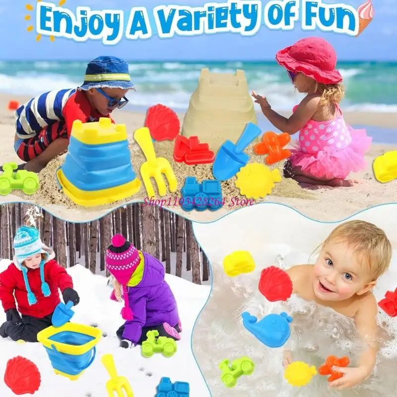  Plastic Outdoor Water Play Toy Mesh Bag Kids Summer Sand Activity Safety Set