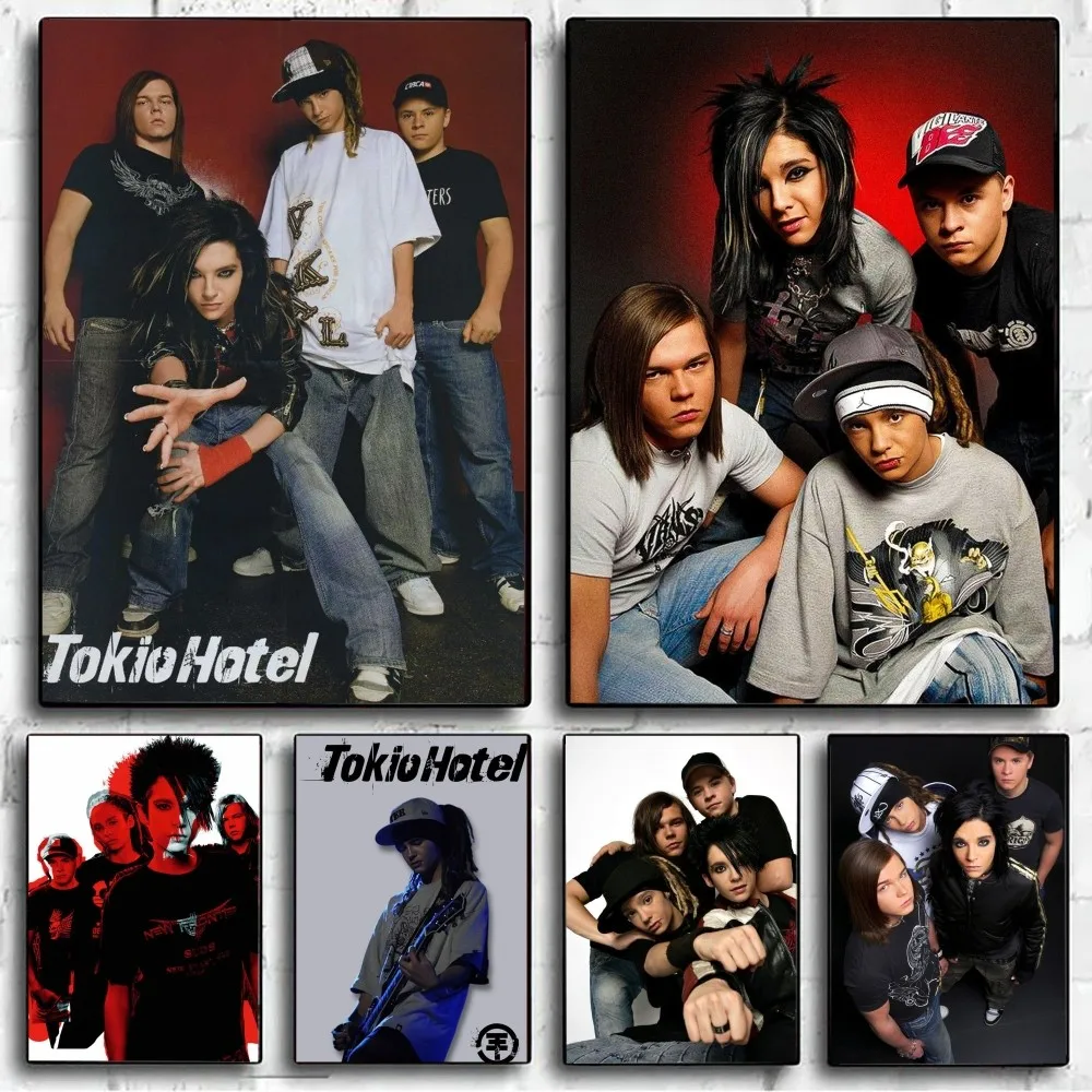 T-Tokio Hotel-Band Poster No Framed Poster Kraft Club Bar Paper Vintage Poster Wall Art Painting Bedroom Study Stickers