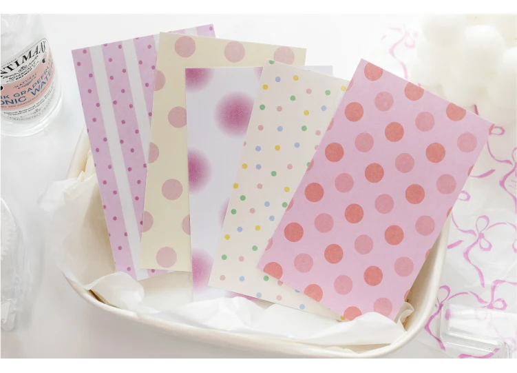 Journal GO 30 Blatt Polka Dots Stickerbuch Koreanischer Stil Punktmuster Notizblock für Journaling, Scrapbooking, Basteln, DIY-Material – Detail 15