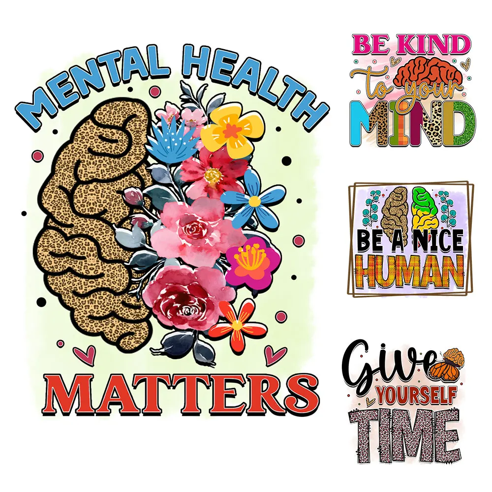

Be Kind Fashion T-shirt Stickers On Clothes Flowers Patches Appliqued Vinyl Diy Fashion Heat Transfer Clothing Patches Decals