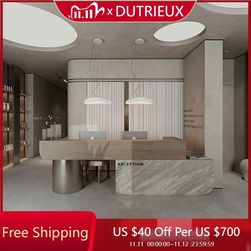 

Front Desk Design Reception Desks Store Luxury Beauty Salon Counter Reception Desks Service Modern Schreibtisch Office Furniture
