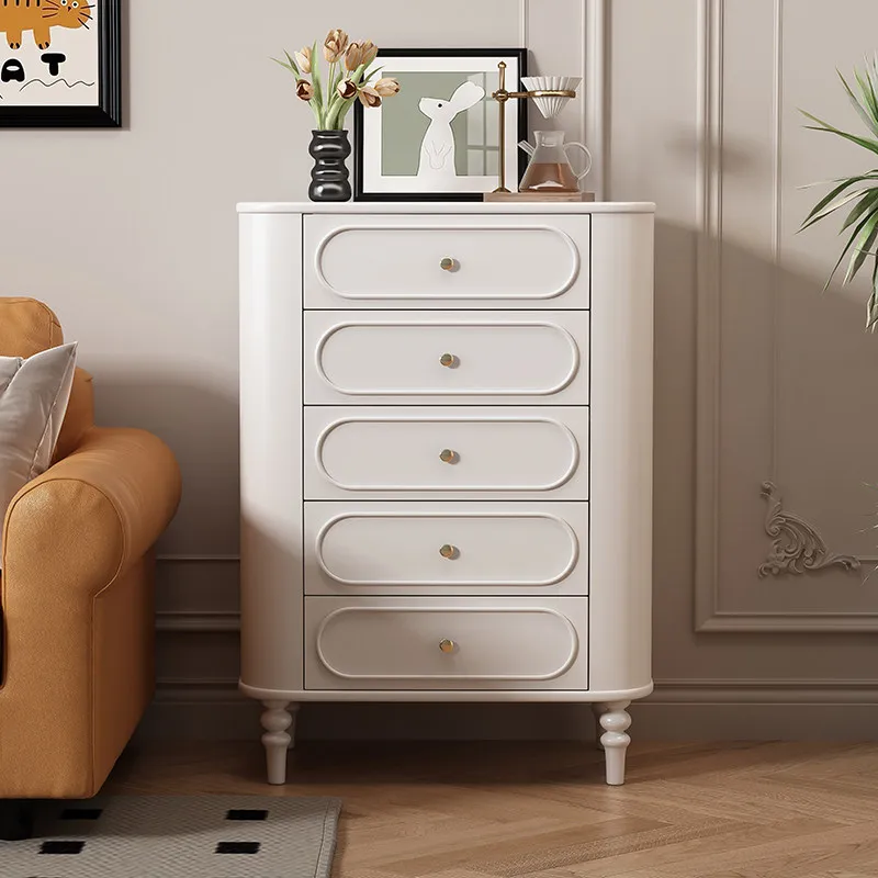 YJQ French retro solid wood Roman chest high-end Italian sofa side cabinet Nordic chest of drawers