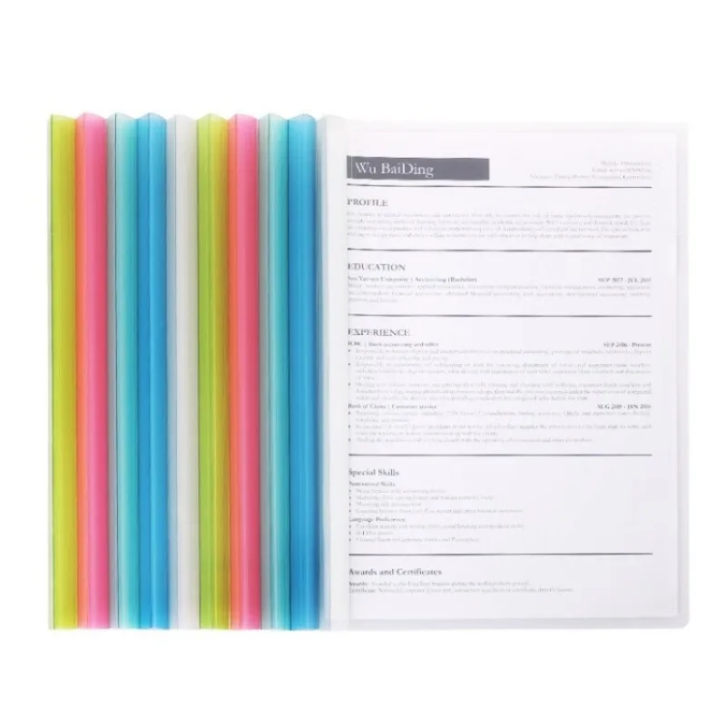 

Sunwood Transparent Slide Bar Report Clip 5 Color Rods 10 Pack RB3304