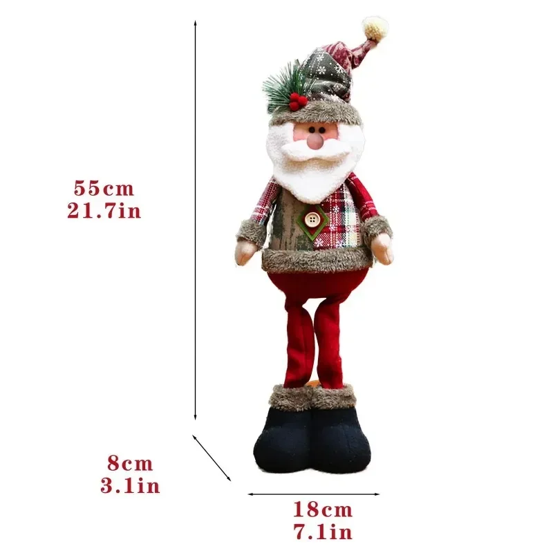 3PCS Christmas Decorative Christmas Dolls Reindeer Snowman Santa Claus Standing Doll New Year Ornament Christmas Merry Christmas