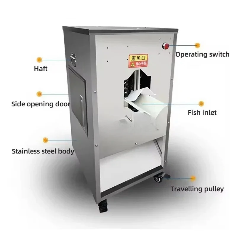 Stainless Steel Fish Cutting Machine, Commercial Multifunctional Sturgeon Back Opening Machine, Descaling Machine Premium