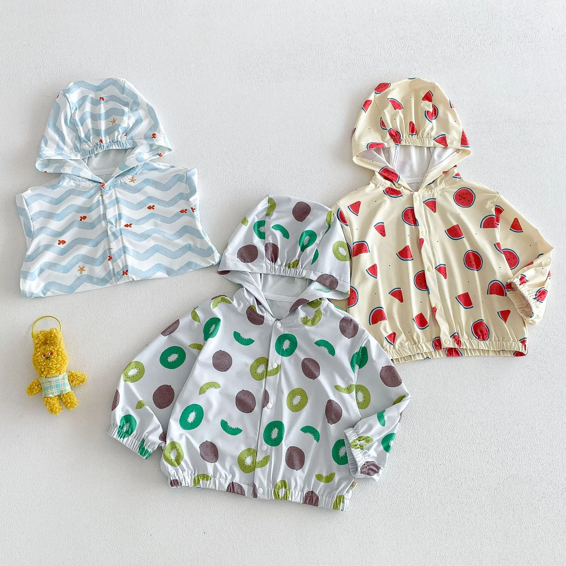 Children's Fashion Air Conditioning Shirt 2026 New Summer Boys' Fruit Printed Coat Baby Breathable Hoodie Thin