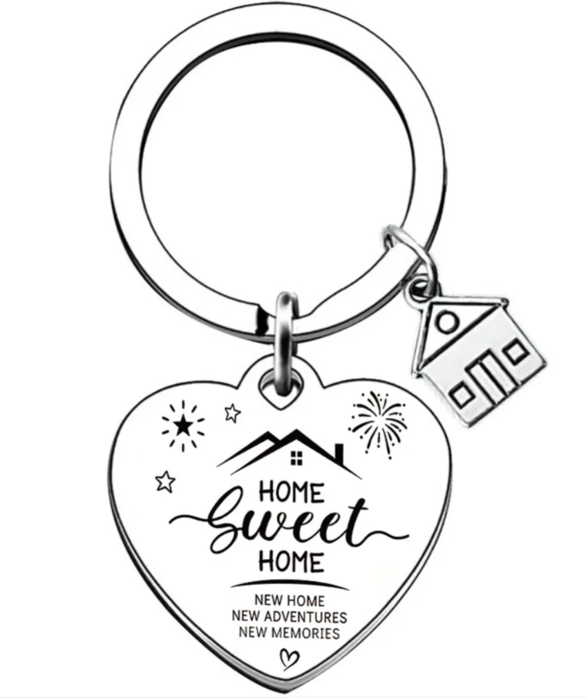 Heart House Warming Gifts New Home, Housewarming Gift key chains Homeowner First Time Home Gift keychain keyrings view 6