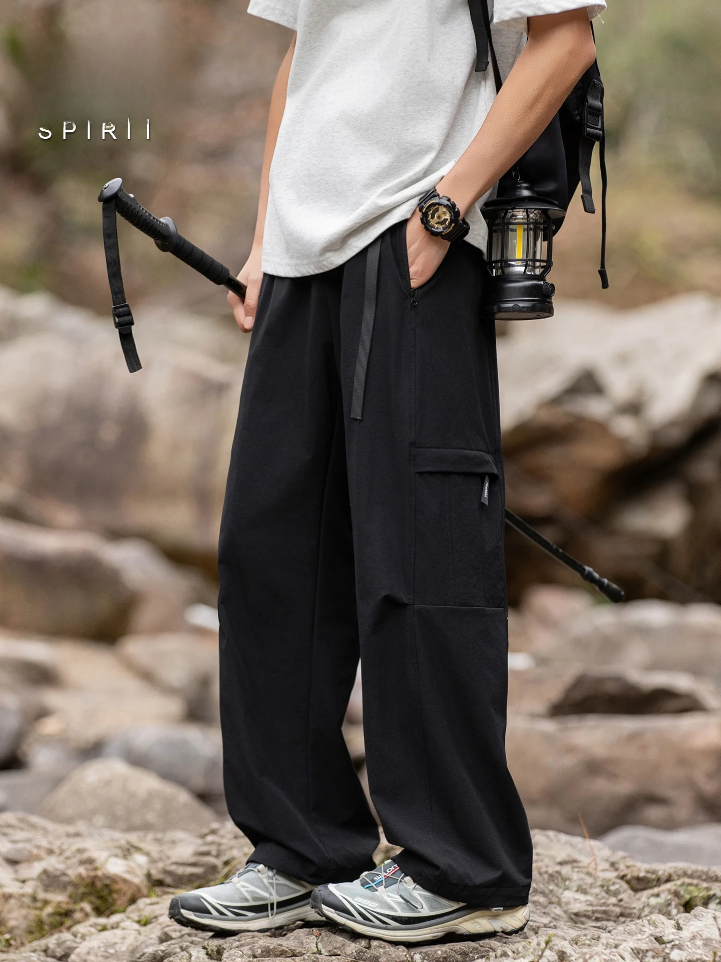 

Spirit Summer Men's Casual Loose Fit Qui Dry Lightweight Workwear Pants Faionable Urban Sle Breathable Straight Leg Tro...