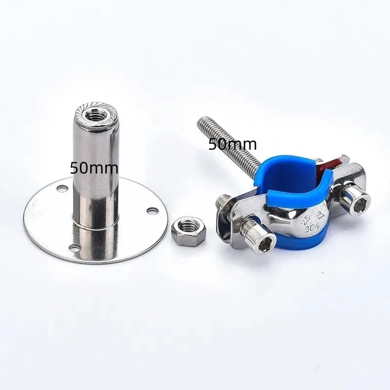 30-50mm Adjustable Rod Fit 19-108mm OD Tube 304 Stainless Pipe Hanger Bracket Clamp Support Clip With Base Plate