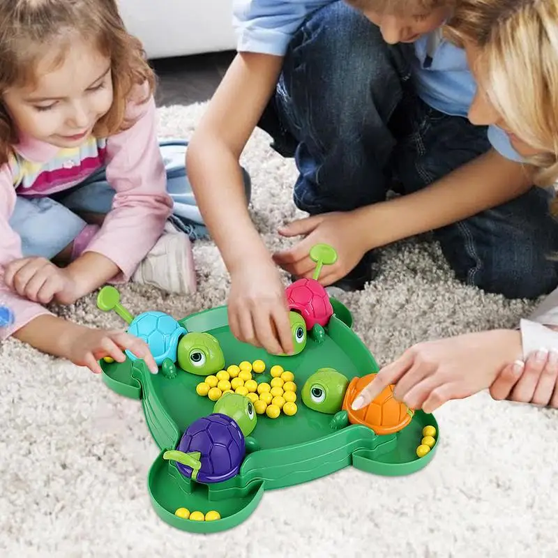 Juegos de mesa de tortuga hambriento, juego de mesa con bola de frijol para rascar tortuga, juguetes educativos para niños, juegos de fiesta