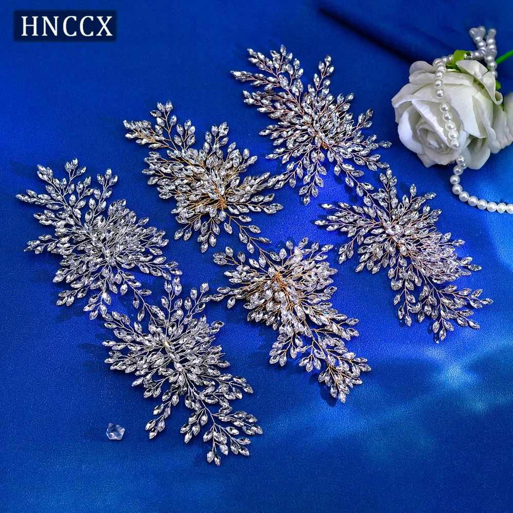 HNCCX Bridal Headband  Wedding Hair Comb Rhinestone Leaf Headpiece Shining Hair Accessories Headdress For Evening Party CP392