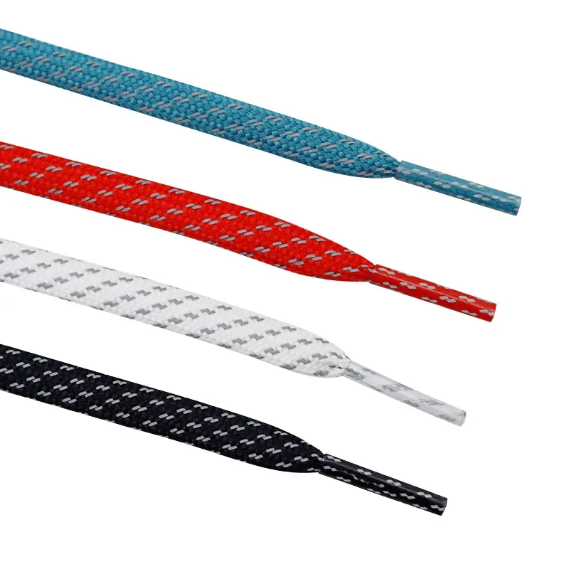 Coolstring double chevrons tissage lacets réfléchissants 3M Polyester lacets plats 7mm lacets lumineux pour enfants chaussures de sport