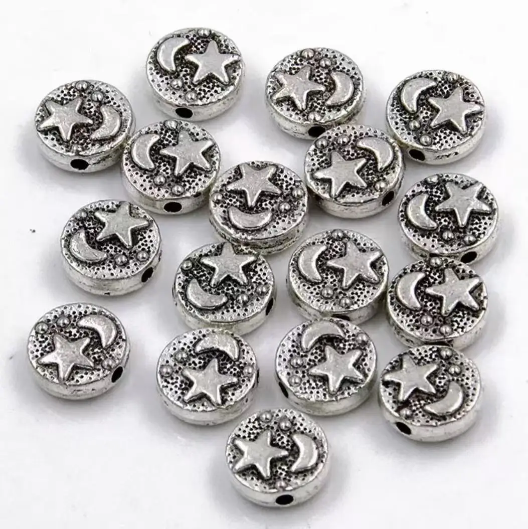 

20pcs 9mm Alloy matel tibetan silver 2sided pattern spacer beads HWH0311