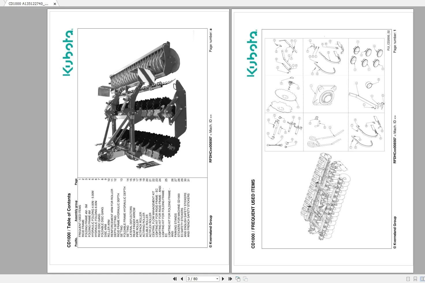 SpecDiag Kubota Agricultural Implements 2.11GB Collection Spare Parts Catalog PDF DVD