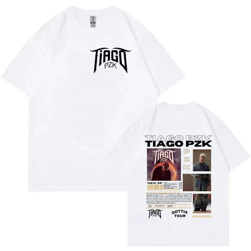 Rapper TIAGO PZK Graphic T Shirt Men's Hip Hop Fashion Short Sleeve T-shirts Unisex Vintage Oversized Cotton T-shirt Streetwear