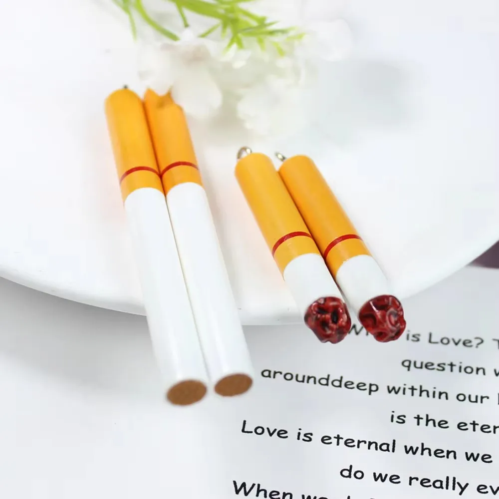 10Pcs/Lot Resin Cigarette Charm Pendant For DIY Crafts Earrings Keychain Jewelry Makings Accessories